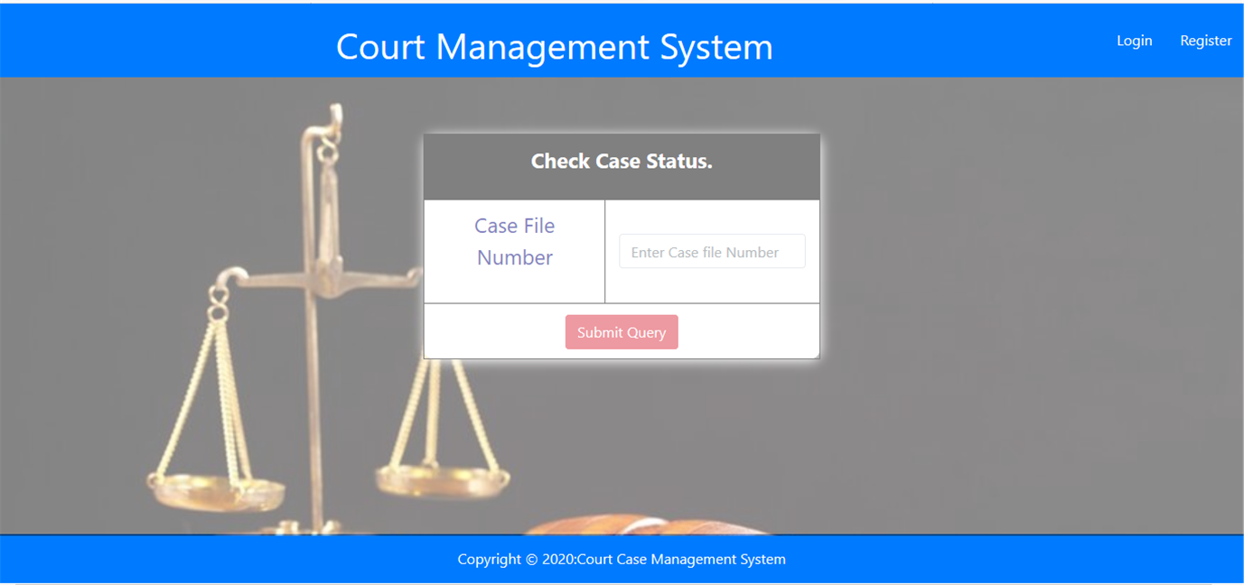 Court Management System ,PHP, HTML, CSS, JavaScript, MySQLi,Free Source codes